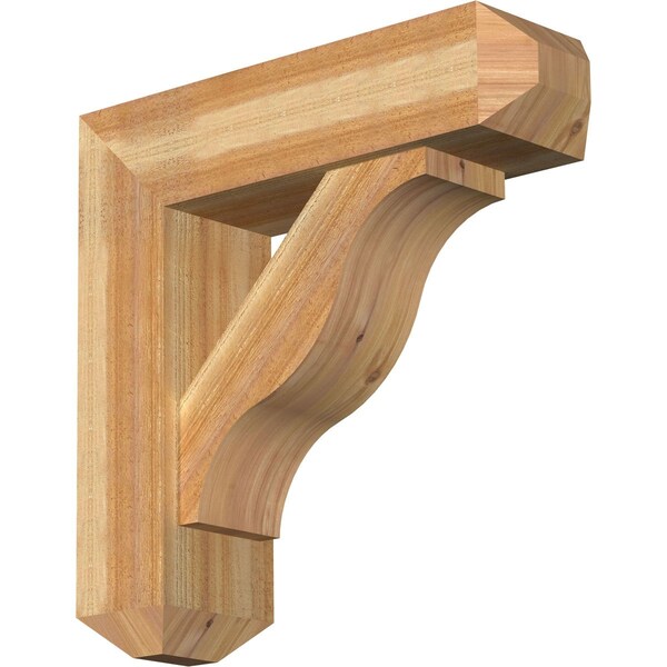 Ekena Millwork Funston Craftsman Rough Sawn Bracket w/ Offset Brace, Western Red Cedar, 8"W x 28"D x 28"H BKT0806X28X28FST04RWR - main